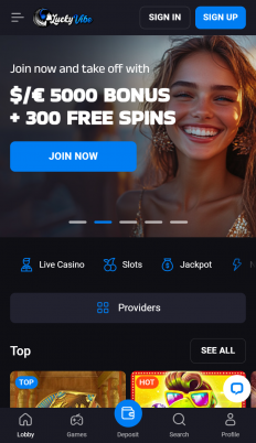 LuckyVibe Casino Screenshot