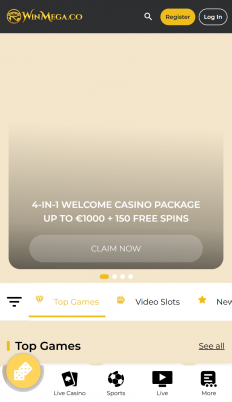 WinMega Casino Screenshot