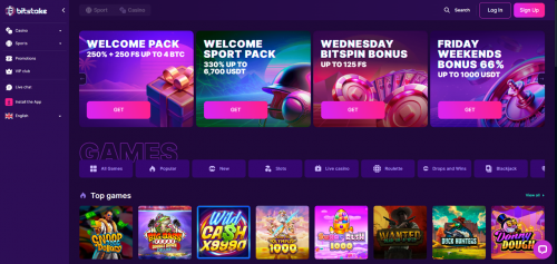 Bitstake Casino Screenshot
