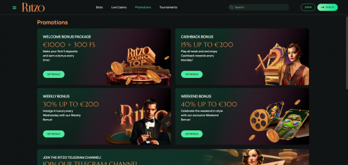 Ritzo Casino Screenshot Ritzo Casino Screenshot